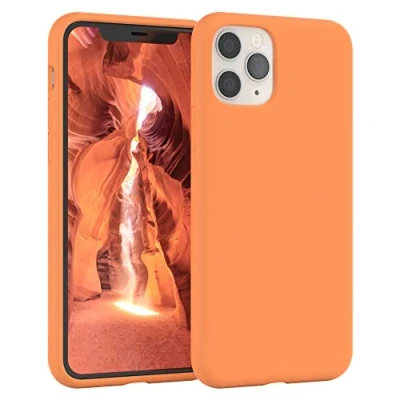 Abbildung von EAZY CASE Premium Silikon Handyhülle kompatibel mit iPhone 11 Pro, Slimcover Kameraschutz und Innenfutter, Silikonhülle, Schutzhülle, Bumper, Handy Case, Hülle, Softcase, Orange