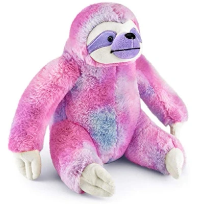 Abbildung von Mousehouse Gifts Kuscheltier Faultier in Pastellfarben Rosa &amp; Lila 25 cm