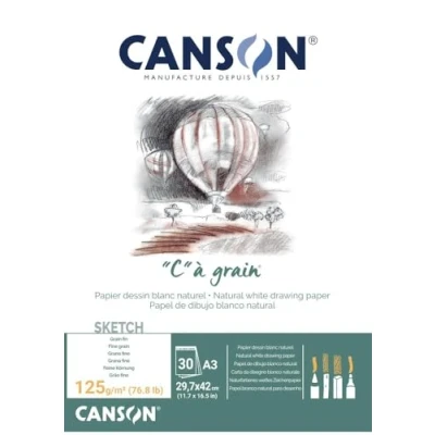 Abbildung von Canson Pad Càgrain A3 125 g White Skizzenbuch