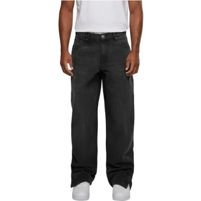 Abbildung von Urban Classics Heavy Ounce Jeans Straight Leg, Herren, Größe: 28, Black washed