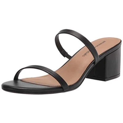 Abbildung von Amazon Essentials Damen Dünne Pantolette mit Zwei Riemen und Absatz, Schwarz, 36 EU
