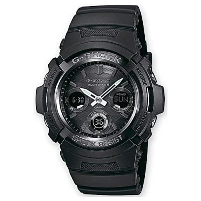Abbildung von CASIO G SHOCK Funkchronograph AWG M100B 1AER, Solaruhr, Armbanduhr, Herrenuhr, digital, retro,bis 20 bar wasserdicht