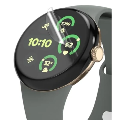 Abbildung von Ringke Dual Easy Film [3 Stück] Kompatibel mit Google Pixel Watch 3 41mm Schutzfolie, Volle Abdeckung Klar Displayfolie