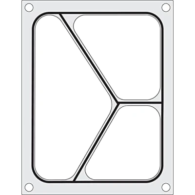 Abbildung von HENDI Matrize für Versiegelungsmaschine 330005, Schwarze Silikondichtung, geeignet z.B. ein dreiteiliger Behälter von 227x178mm, Aluminium