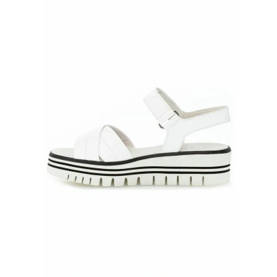 Abbildung von Gabor Damen Riemchensandalen, Frauen Sandalen,Best Fitting,Sandaletten,Sommersandalen,bequem,flach,Sommerschuhe,Strandschuhe,Weiss,40.5 EU / 7 UK