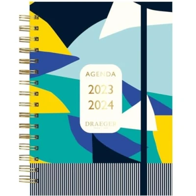 Abbildung von Draeger Paris Wochenkalender 2023 2024 13 x 18 cm September bis August Blau und Gelb Hardcover FSC® zertifiziertes Papier
