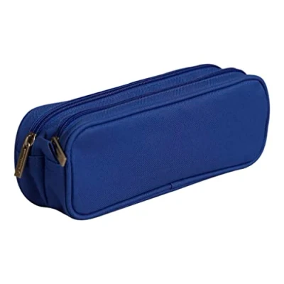 Abbildung von Clairefontaine 8478C Schlampermäppchen Basic (rechteckig, 2 Reißverschlüsse, 22 x 7 8 cm, aus Textil, robust und praktisch) 1 Stück farbig sortiert