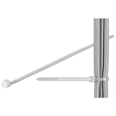 Abbildung von Kabelbinder, wetterfester Nylon, transparent 3,5 mm breit und 30 cm lang,