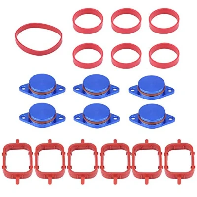 Abbildung von Suuonee Swirl Flap Rohlinge, Auto Motor Einlass Rohlinge Reparatursatz Mit Krümmerdichtungen(6 * 33mm Blue)