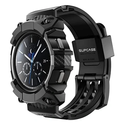 Abbildung von SUPCASE Armband für Galaxy Watch 4 Classic [46mm] Robust Hülle Ersatzarmband Sport Band Bumper Case Schutzhülle [Unicorn Beetle Pro] 2021 Ausgabe (Schwarz)