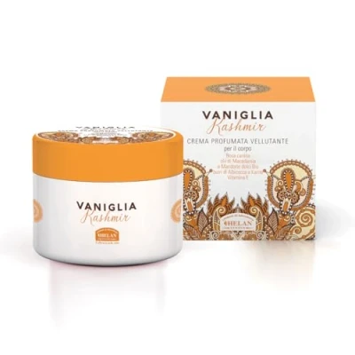 Abbildung von Helan, Vanille Kashmir Feuchtigkeitsspendende Körpercreme für trockene Haut, samtige Wirkung mit Macadamia Ölen und süßen Mandeln, Aloe Vera Butter Vitamin E parfümierte Körpercreme, 200 ml
