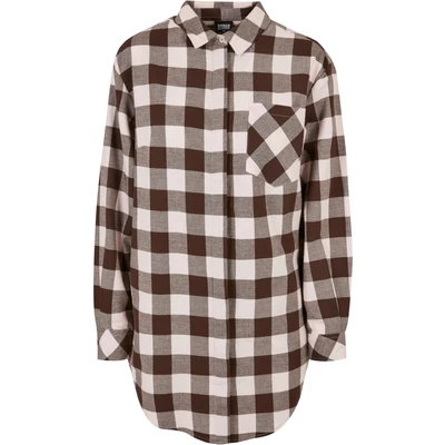 Abbildung von Urban Classics Check Flannel Blusenkleid, Damen, Größe: Medium, Pink brown