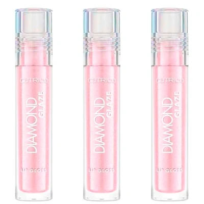 Abbildung von Catrice Diamond Glaze Lip Gloss, Nr. 020, Pink, sofortiges Ergebnis, glänzend, holographisch, glitzernd, vegan, ohne Parabene, Mikroplastikpartikel, Nanopartikel frei, 3er Pack (3x3ml)