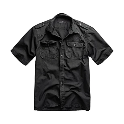 Abbildung von Surplus Raw Vintage M65 Basic Hemd Kurzarm, schwarz, L