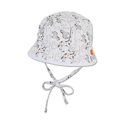 Abbildung von Sterntaler Baby Unisex Hut Wende Fischerhut Safari Tiere Hut, Kopfbedeckung Sommer, Sommerhut weiß, 43
