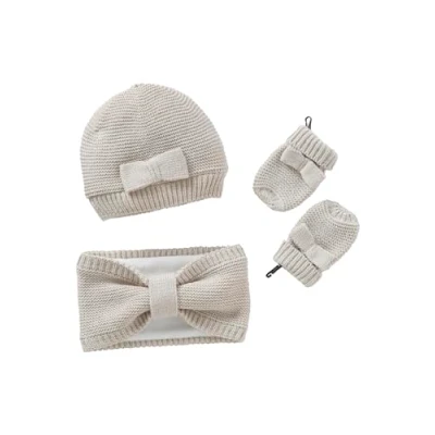 Abbildung von Vertbaudet Mädchen Baby Set: Mütze, Rundschal &amp; Fäustlinge wollweiß 62/68