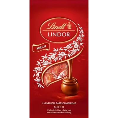 Abbildung von Lindt Schokolade LINDOR Kugeln Milch 137 g im Beutel ca. 10 Vollmilchschokolade mit zartschmelzender Füllung Pralinen Geschenk Schokoladen