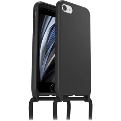 Abbildung von OtterBox React Necklace Hülle für iPhone 7/8/SE 2020/SE 2022, ultraschlanke, schützende mit verstellbarer und abnehmbarer Handykette, Getestet nach Militärstandard, Schwarz