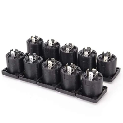 Abbildung von 10 Teile/los 4 Pin Speakon Buchse Stecker Lautsprecher Verstärker Empfänger Sender 3 5mm