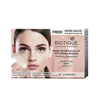 Abbildung von Biotique Pearl White Facial Kit for Fairer Complexion by