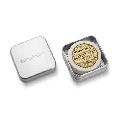Abbildung von Störtebekker Rasierseife &amp; Seifendosen Set Seifendose Aluminium inkl. in verschiedenen Varianten Vegane Handgefertigt Seifenmanufaktur (Sandelholz)
