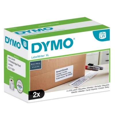 Abbildung von Dymo S0947420 (102 mm x 59 mm) 2 Rollen Schwarz bis weiß Etikett