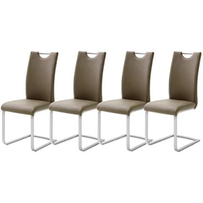 Abbildung von Robas Lund Esszimmerstühle 4er Set Braun Cappuccino Schwingstuhl Set, Stuhl bis 120 kg belastbar