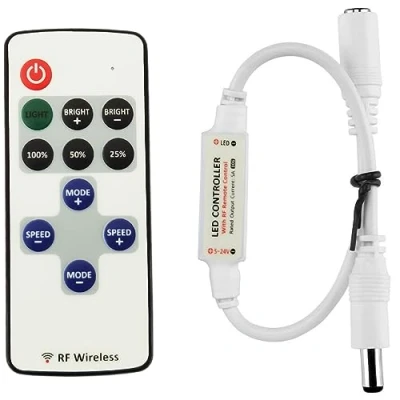 Abbildung von LITAELEK Mini 5A LED Fernbedinung Controller für DC 5V 24V Streifen, RF Dimmer Steuerung Drahtlose Einfarbige COB Strip, SMD 5050 3528 2835 5630 Stripe Band, usw.