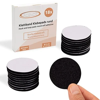 Abbildung von ECENCE Klett Klebepad 18x Klebepads rund Schwarz selbstklebend