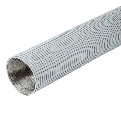 Abbildung von Ø 120mm Länge 1.5 meter Weiß Alu Flexrohr Alurohr Flexschlauch Schlauch Aluflexschlauch Flex Lüftungsrohr