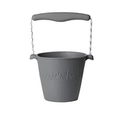 Abbildung von Scrunch Bucket Kinder Strandspielzeug für Sandburgen und Strandspiele Quetschbarer Silikon Strandeimer Sandkasten, Wassertisch sensorisches Spielen