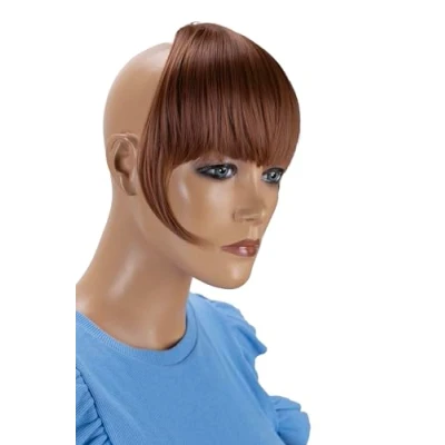 Abbildung von CAISHA Pony Clip In Extensions Stirnfransen Haarteil Haarverlängerung Mittelbraun HF5 2