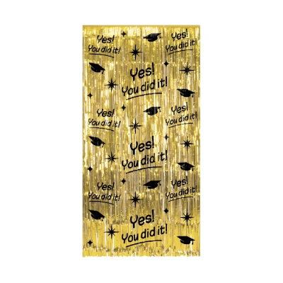 Abbildung von Tür vorhang Yes You Did It Gold Schwarz Classy 100x200cm pro Einheit
