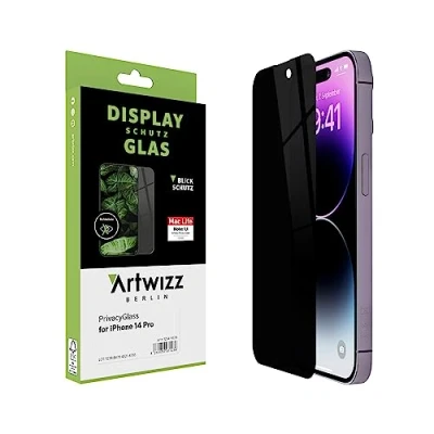 Abbildung von Artwizz PrivacyGlass Schutzglas kompatibel mit iPhone 14 Pro Displayschutz Anti Spy/Blickschutz Funktion