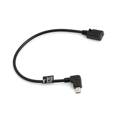 Abbildung von System S Mini USB Kabel 90 rechts gewinkelt Winkelstecker auf Buchse Datenkabel Ladekabel 27 cm