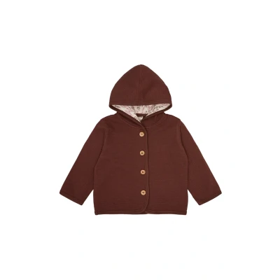 Abbildung von loud + proud IN Waffeloptik Strickjacke für Kinder, Größe: 74/80, Wood