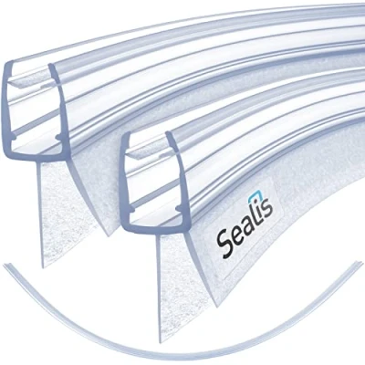 Abbildung von 2x 100cm Sealis Ersatz Duschdichtung gebogen Dichtung für Rundduschen ab 5mm/ 6mm/ 7mm/ 8mm Glasdicke Duschkabine Wasserabweiser Schwallschutz Dichtkeder Transparent