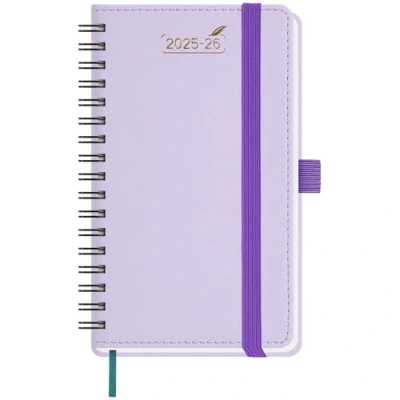 Abbildung von BEZEND 18 Monate Taschenkalender 2025 2026 klein (Juli 25 Dez 26), Kalender 25/26 Wochenplaner A6 1 Woche 2 Seiten mit Spalten, Terminplaner Ringbuch PU Leder Softcover, Lila