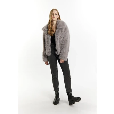 Abbildung von Dreimaster AUS Webpelz Incus Winterjacke, Damen, Größe: 40, Grau mauve