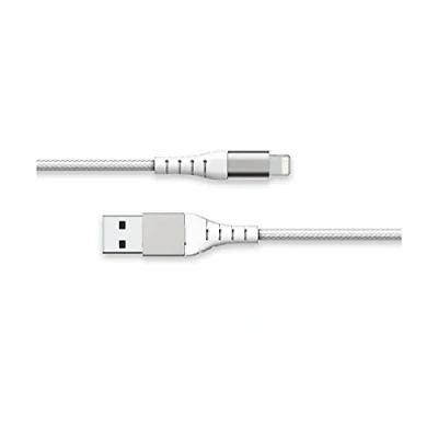Abbildung von Force Power Lit e 1,2 m geflochtenes Nylon verstärktes Ladekabel USB A/Micro Weiß