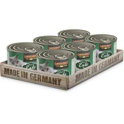 Abbildung von LEONARDO Nassfutter [6x200g Ente] Getreidefreies für Katzen Feuchtfutter Alleinfutter aus der Dose