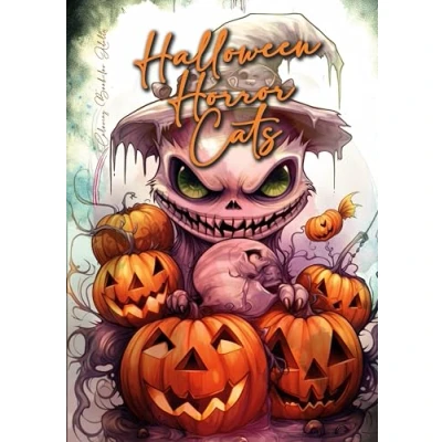 Abbildung von Halloween horror Katzen Malbuch für Ewachsene: Graustufen Erwachsene lustige und gruselige ... (Horror Coloring Books, Band 4)