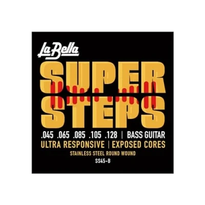 Abbildung von Labella SS40 Super Steps Serie, Saitensatz für Bassgitarre Extra Light 45/128