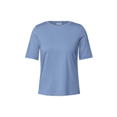 Abbildung von CECIL Damen 3225993 Basic Rundhals T Shirt, Deep Pastel Blue, M