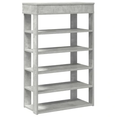 Abbildung von vidaXL Schuhregal Betongrau 60x30x98 cm Holzwerkstoff, Schuhschrank, Schuhaufbewahrung, Schuhe Organizer, Aufbewahrung, Schrank