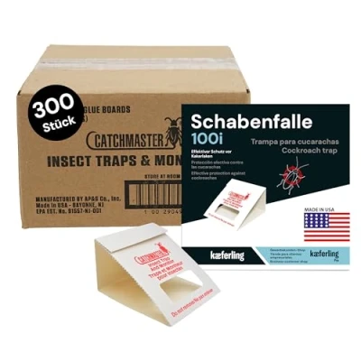 Abbildung von Catchmaster Schabenfalle 100i 300x Premium Kakerlaken Falle Klebefallen Giftfrei &amp; Biozidfrei Mittel gegen Kakerlaken, Heimchen Schaben zur Bedarfsermittlung Monitoring