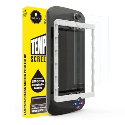 Abbildung von Skull &amp; Co. High Transparency Sensitivity Tempered Glass Screen Protector for ROG Ally X (2 PACK) with Positioner Installation Kits HD Clarity