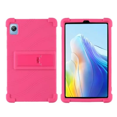 Abbildung von GIOPUEY Hülle Kompatibel mit Blackview Tab 60 Ständer Weiche TPU Silikon Schutzhülle Airbag Sturzschutz Case Pink