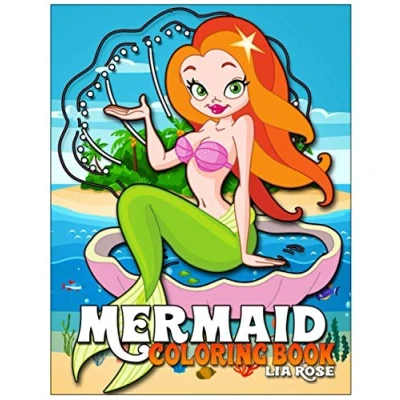 Abbildung von Mermaid Coloring Book: Book for Kids Ages 4 8 Unique Pages Girls 8, 12 Marker, Watercolor