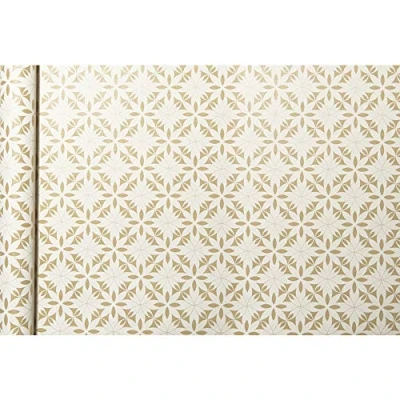 Abbildung von Clairefontaine 223830C Rolle Geschenkpapier Tiny rolls Kraft mit Blumenmotiven (5 m x 0,35m, innovative Breite, einfach zum Transportieren, 70g, Blauer Engel) 1 Rolle, gold/weiß
